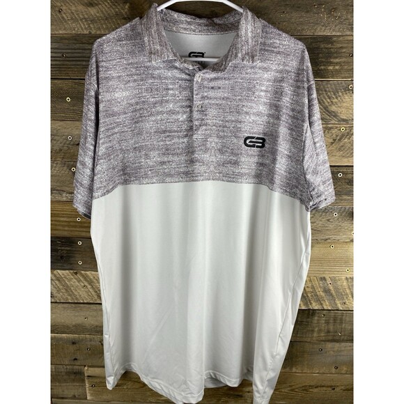 Grip Boost GB Mens XL Gray/White Color Block Golf Polo Shirt - Picture 1 of 10